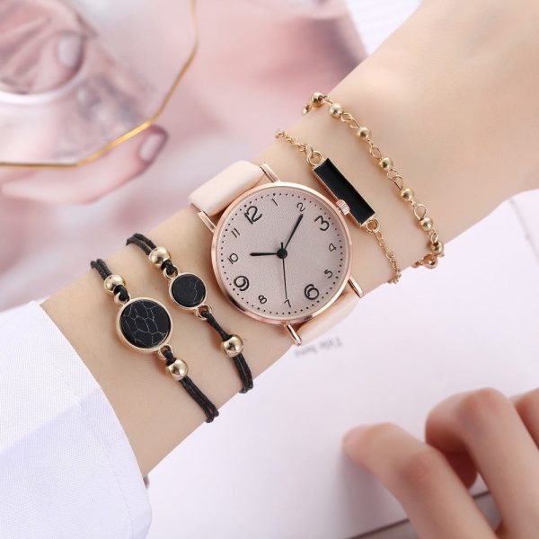 Simple Hundred Belt Quartz Watch Set